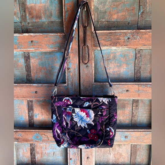 Vera Bradley navy blue floral purse - Picture 2 of 6